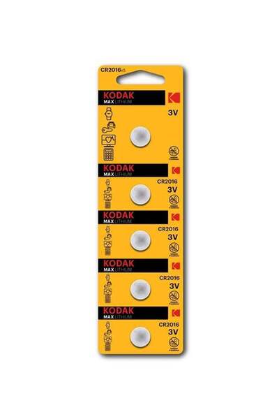 Kodak | CR2016 Batteries | Lithium 3V Coin | Button Cell for Car Keys | 5 Pack