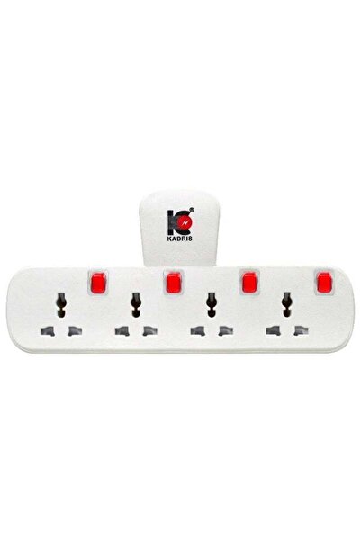 Kadris KD44 4 Way Universal T-Socket Multi Adaptor With Individual Switches And Indicators 13A Plug
