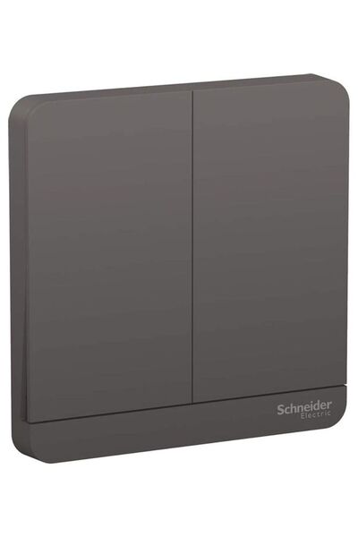 SCHNEIDER لوحة حائط رمادية اللون مزودة بمفتاح ثنائي الاتجاه أحادي المخرج.