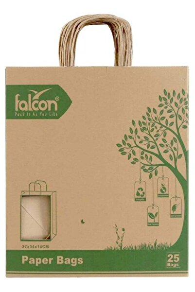 Falcon Pack Retail Shopping Bag, 37 cm x 34 cm x 14 cm Size, Brown