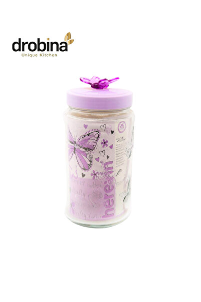 drobina Large 2-liter colored glass butterfly jar by Dropina