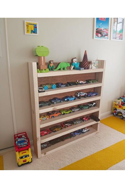 can ahşap dünyası Minik araba standı;oyuncak rafı(hot whels araba rafı),monte...