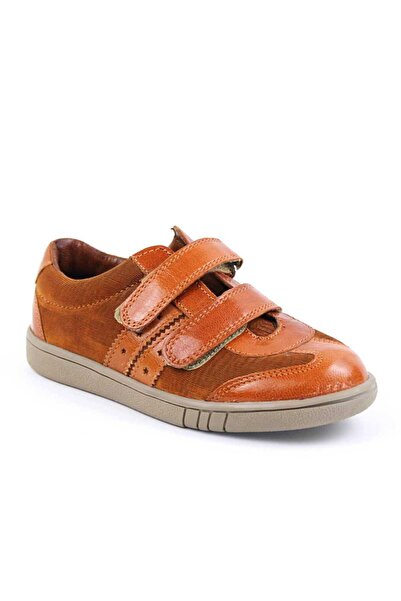 tino Children's sports shoes made of natural leather with stitched sole 3229-BROWN/BROWN/G