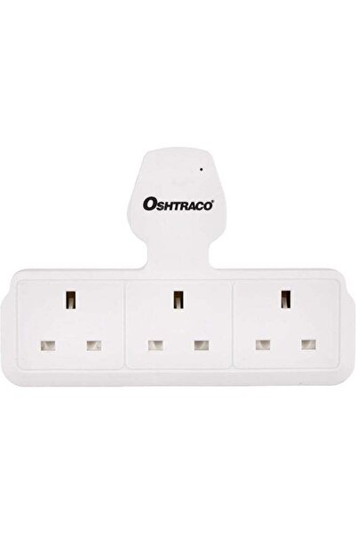 Oshtraco 3 Way UK Multiple Socket, White