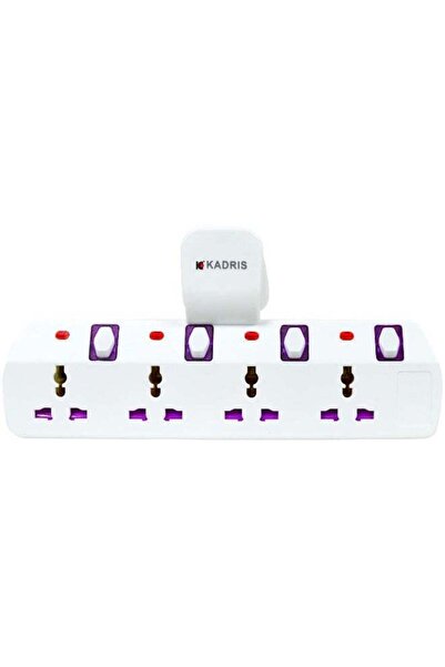 Kadris مقبس تمديد متعدد المنافذ مع مفاتيح فردية، موسع حائط رباعي الاتجاهات