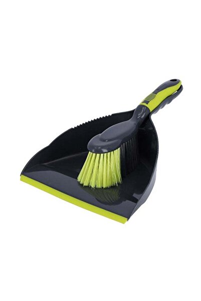 ROYALFORD جاروف وفرشاة غبار أسود/أخضر 36×23×11 سم