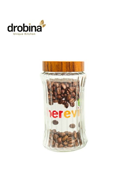 drobina Dropina 2-liter wooden glass jar