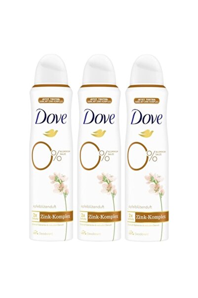Dove Set de 3 deodorante 0% săruri de aluminiu cu complex de zinc, floare de ...