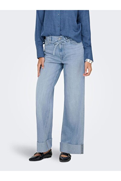 ONLY Jeans mit weitem Bein ONLBROOME Hohe Taille Weiter Beinschnitt Jeans