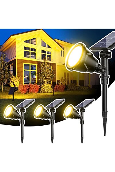 Generic ROSHWEY Outdoor Solar Lights, 600LM Solar Garden Spot Lights (Warm White, 4Pack)