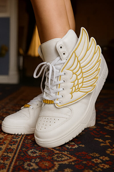 AYDK Sneaker Lace Accessory Gold Wing – Shoe Lace Decoration – Compatible with Sports Shoes (Set of 2)