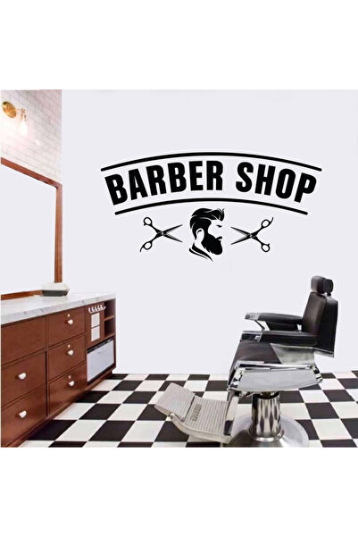 stickerino Decorative Sticker Salon Barber Shop / Hairdresser, 48×96 cm, Black, Oracal
