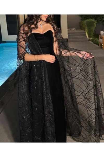 Masha Mashaeil فستان مخمل ناعم راقي