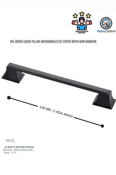 AKÇAY 128 mm mobilya kulpu siyah