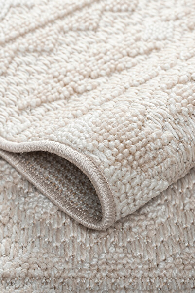 Misis Home Krem Bej İskandinav Tarz, Tozumaz, Sisal Bukle Salon Oturma Odası Koridor Halısı Yolluk