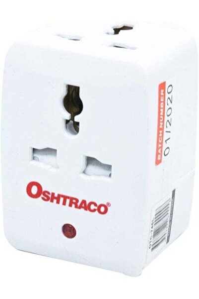 Oshtraco 13A 3-Way Multi Socket Adaptor with Neon - 2 Piece Set