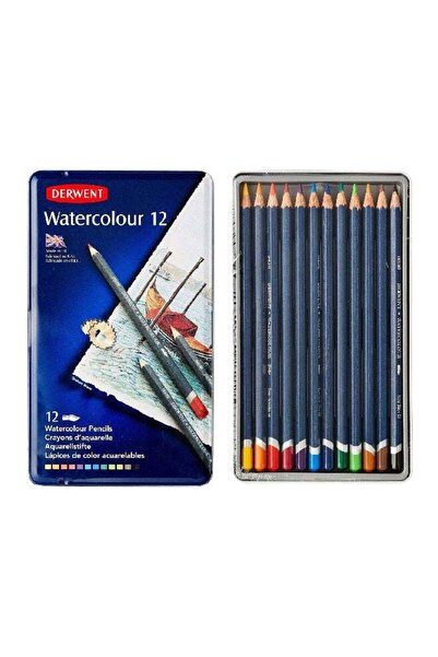 Derwent مجموعة أقلام تلوين خشبية مكونة من 12 قطعة - أصفر/أحمر/أخضر