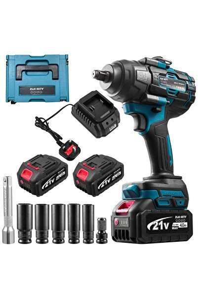 ZLH HITY مفتاح ربط لاسلكي بدون فرشاة مقاس 1/2 بوصة بقوة 1360 نيوتن متر (1000 ...