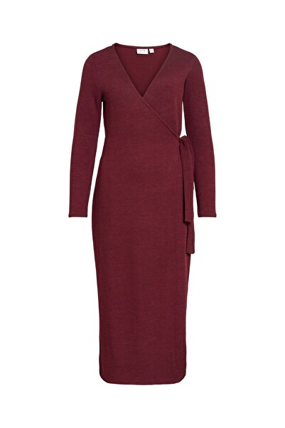 VILA Kleid mit V-Ausschnitt VIRAFFI Midi