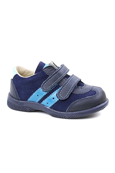 tino Children's sports shoes made of natural leather with sewn sole 3229-BLUEMARINE/TURQUOISE