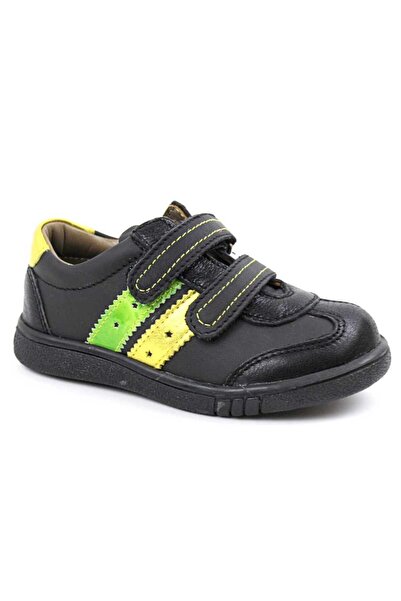 tino Children's sports shoes made of natural leather with sewn sole 3229-BLACK