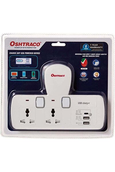 Oshtraco Power Extension Socket Plug Adapter OTC-DC-2313A