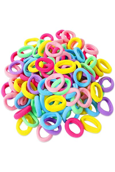 Everise 100 قيطعة من ربطات الشعر للفتيات الصغيرات ربطات شصغيرة ملونة