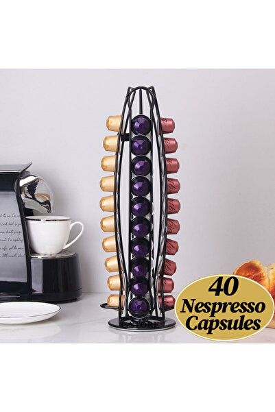 Callena Suport pentru capsule Nespresso Original Line, rotativ, negru, oțel, ...