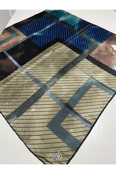 Levidor 90X90 Silk-Look Navy Blue Scarf – Non-Slip Twill Stylish Design