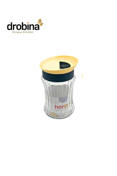 drobina 1.5 liter yellow glass jar