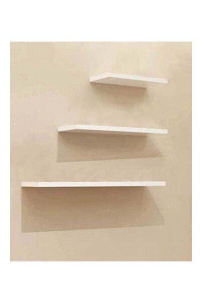 Generic Qiangtie 3-Piece White Floating Shelf Set (30x12x1.6, 40x12x1.6, 50x12x1.6 cm)