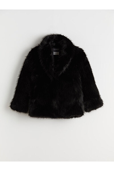 LC Waikiki Lcw Kidsblack Girls' Faux Fur Coat