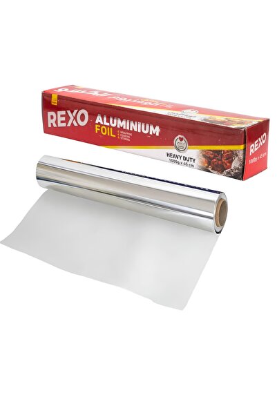 rexo رول قصدير ألمنيوم ثقيل للطهي والتغليف والتخزين – عرض 45 سم وزن 1000 جرام