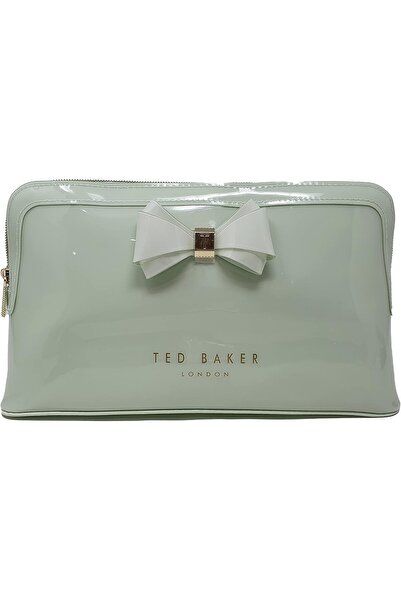 Ted Baker Abbie Curved Bow Large Washbag Toiletry Cosmetic Bag - Pale Green