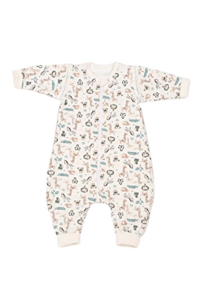 Kidizi Sac de dormit copii cu picioare si maneci detasabile din bumbac flausat 6-18 luni Safari,1...