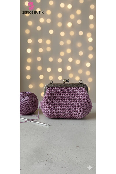 ŞERİCE Women's Hand-Knitted Glitter Scholarship Wallet (Product Dimensions Are Available in the Description)
