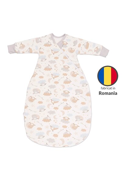 Kidizi Sac de dormit cu maneci din bumbac flausat On a Cloud Pastel, 3-12 lun...