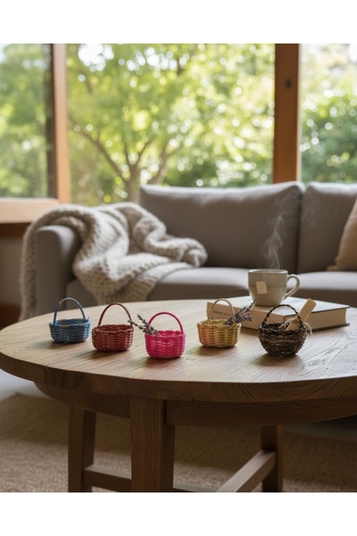 seymenbıçakçılık 5’li Mini Boy Minimalist Trabzon El Yapımı Dekoratif Sepet Seti