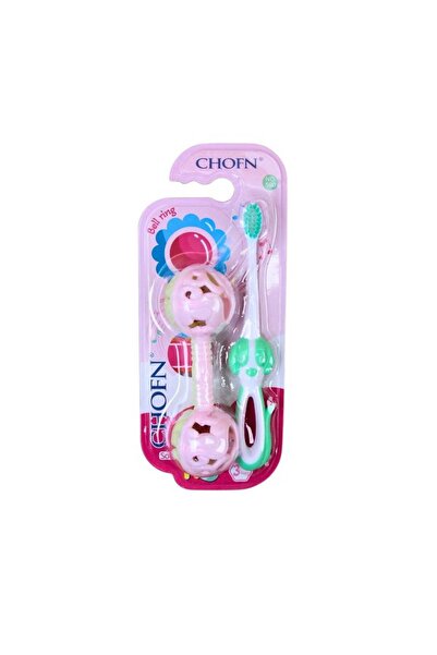 Meven Set Beauty فرشاة أسنان للأطفال مع لعبة خشخيشة (ألوان متنوعة)