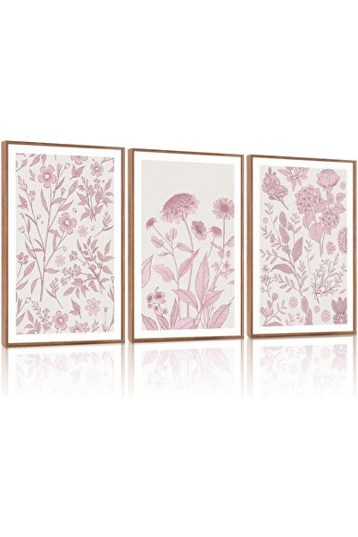 ALAYRA International مجموعة من 3 لوحات فنية تجريدية بسيطة على قماش، مقاس 30×4...