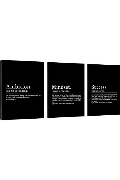 ALAYRA International مجموعة من 3 لوحات فنية تجريدية بسيطة على قماش، مقاس 30×4...