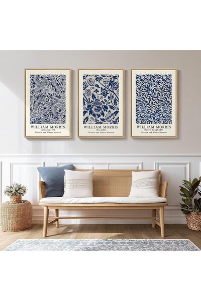 ALAYRA International مجموعة من 3 لوحات فنية تجريدية بسيطة على قماش، مقاس 40 ×...