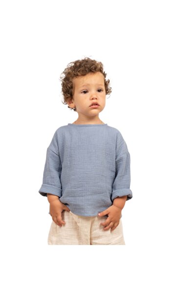 Kidizi Skyler jeans oversized muslin children's blouse with adjustable long s...