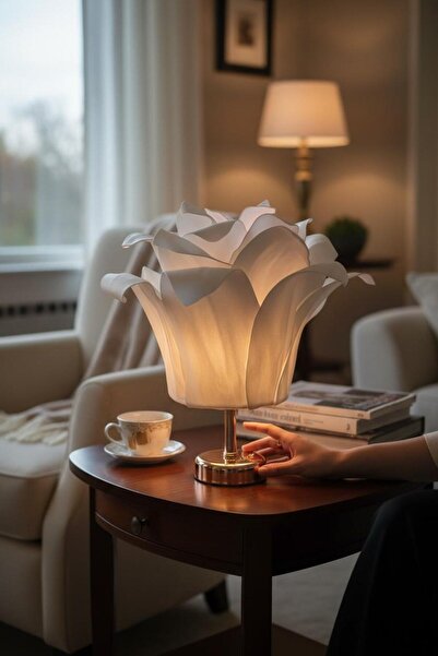 PearlHome Beyaz Eva Tasarım Arhuna Masa Lambası Modern Masa Lambası Kablosuz ...