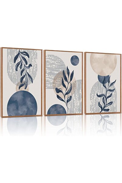 ALAYRA International مجموعة من 3 لوحات فنية تجريدية بسيطة على قماش، مقاس 30×4...