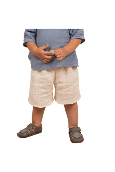 Kidizi Ziggy ivory double muslin shorts for children 1-2 years