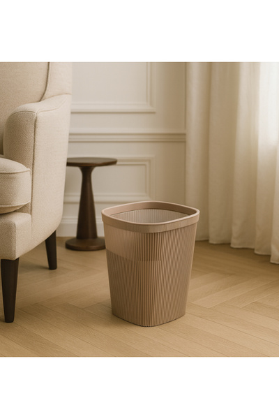 co arma Modern plastic wastebasket, gold, multi-purpose, for bedroom, bathroom, office, and kitchen, 14-liter capacity