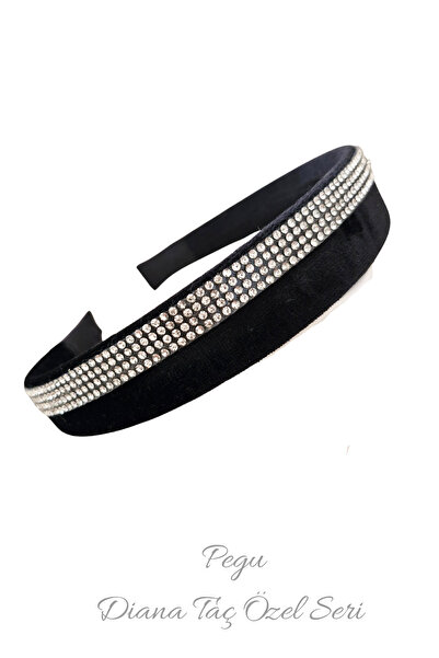 pegu baby collection CORONĂ DE CATIFELĂ DESIGN SPECIAL CU PIATRĂ NEGRĂ, INVITAȚIE, SĂRĂZĂ, NUNTĂ, BAL DE ABSOLUȚI, CRĂCIUN, AN NOU