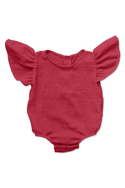 Kidizi Muslin baby bodysuit with ruffles Irma chilli 12-18 months