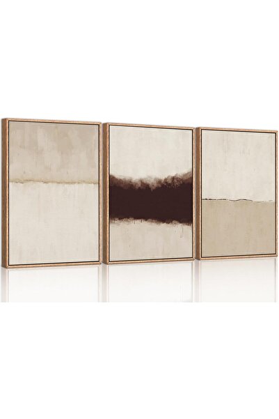 ALAYRA International مجموعة من 3 لوحات فنية تجريدية بسيطة على قماش، مقاس 40 ×...